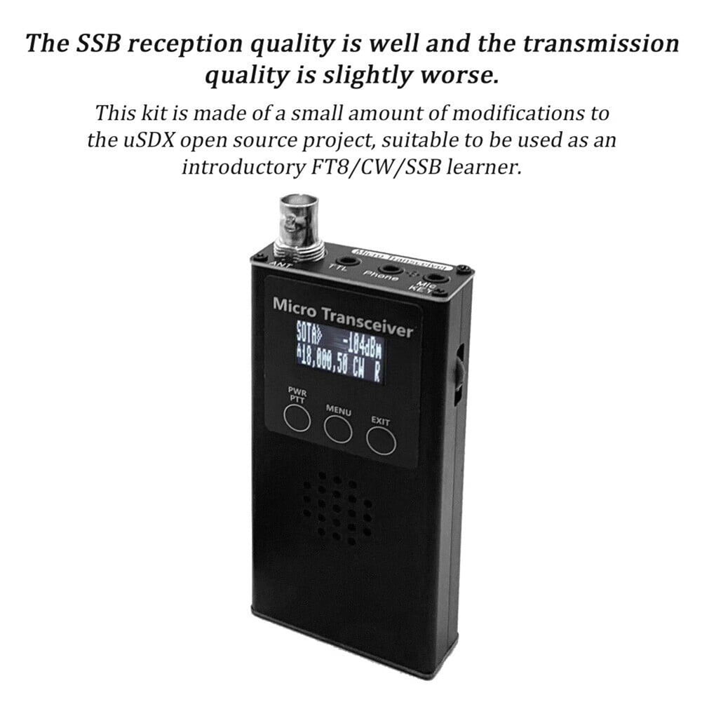 BTOER 0.5MHz~30MHz uSDX Handheld Portable Transceivers CW AM SSB -Band ...