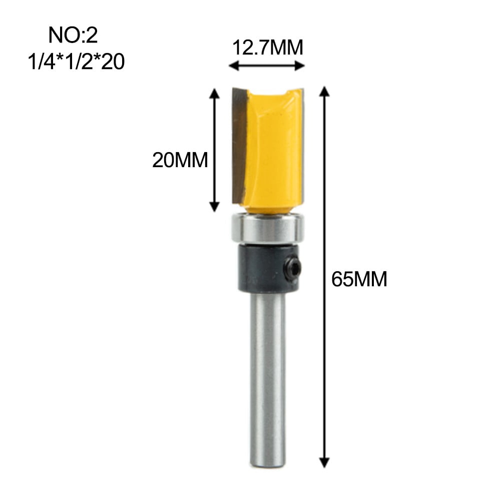 Edge Trimming Router BTOER 1/4 Shank Straight Edge Trimming Router Bit Cleaning Flush Trim ...