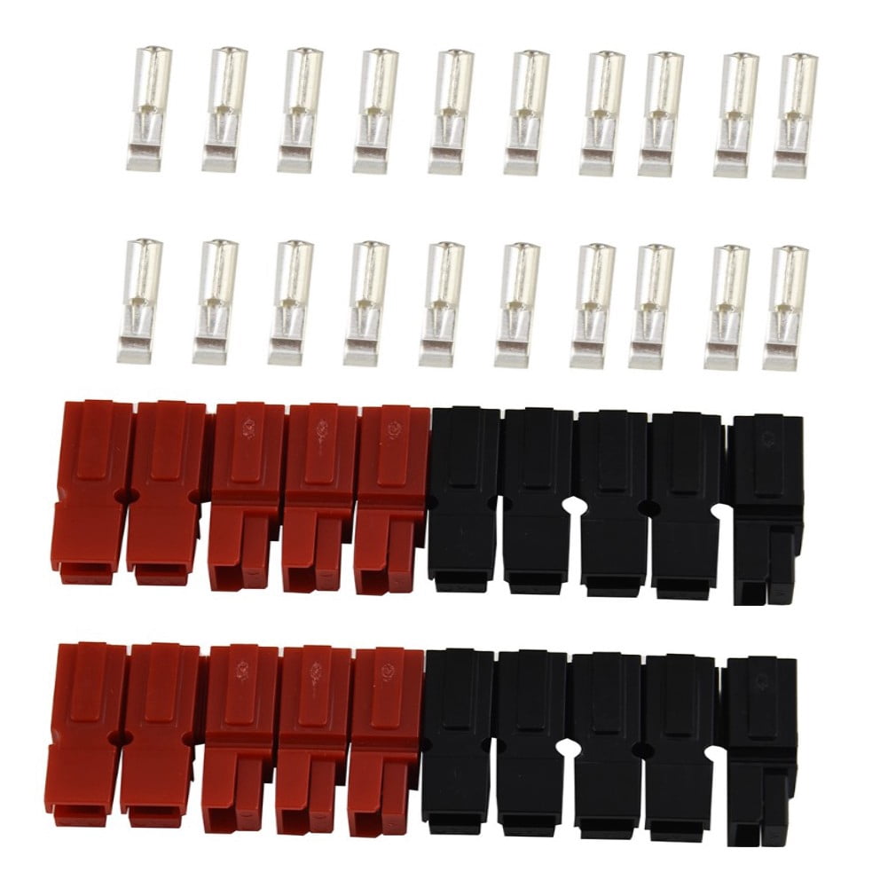 BTOER 10 Pair Red and Black 30 Amp 600V Plug Marine Power Connector for ...