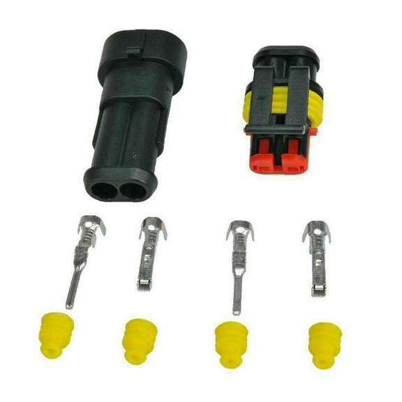 BTOER 10X2Pin Way Car Waterproof Electrical Connector 10 Kit with Wire AWG Marine