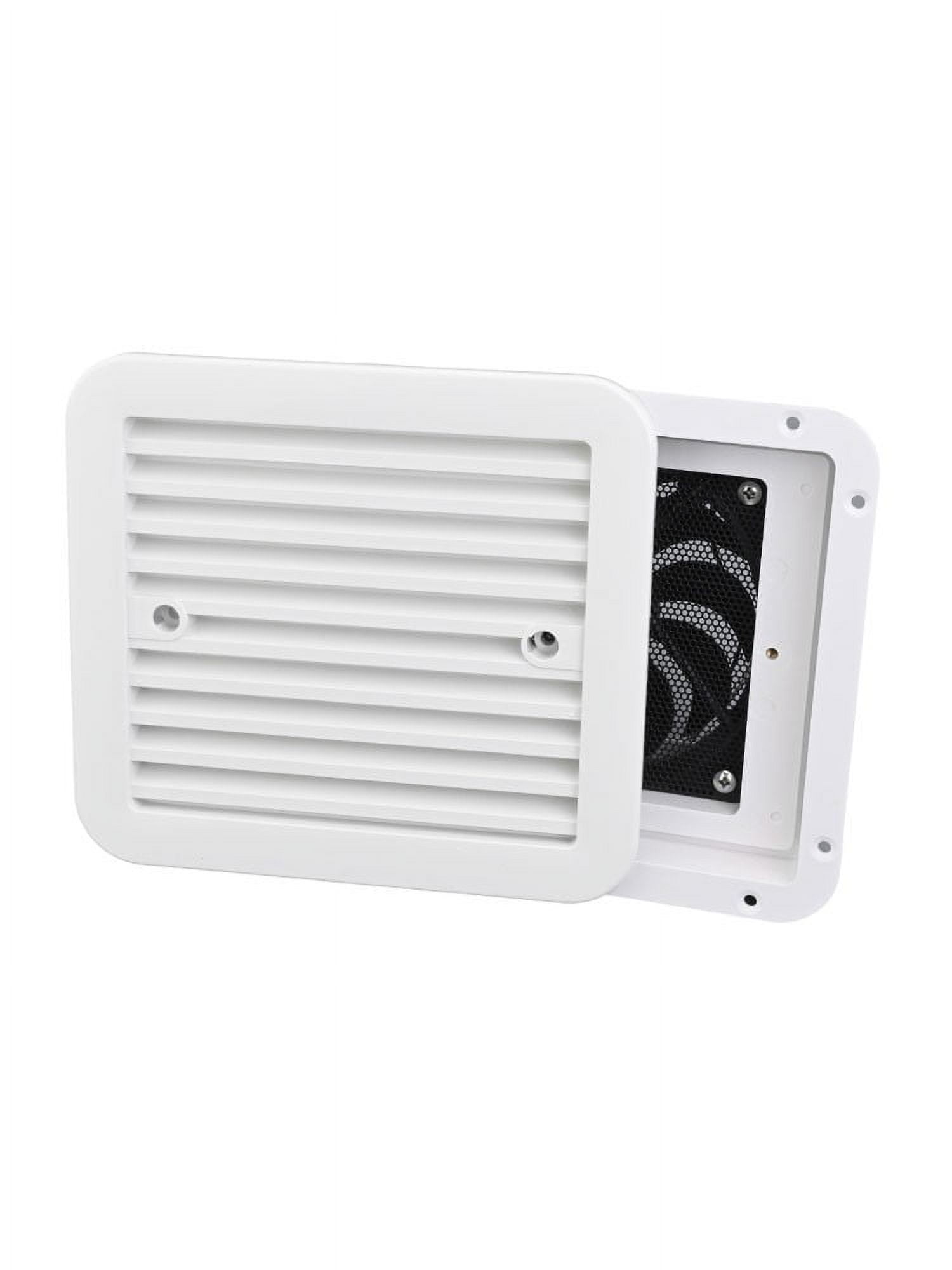 White 12V Silent Side Exhaust Air Fan for RVs and Trailers