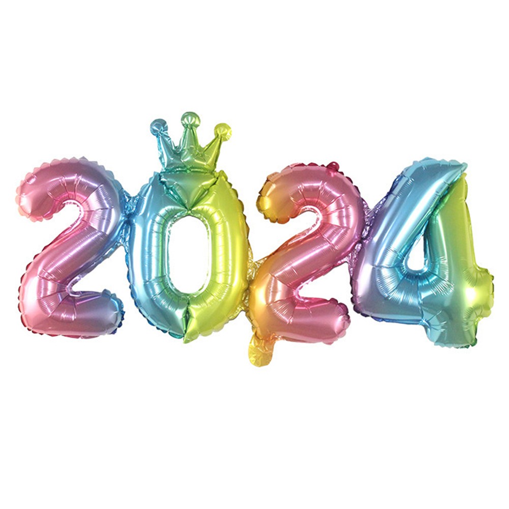 BTOER 16 Inch Retro Aluminum Film Balloon 2024 Balloon New Year Party