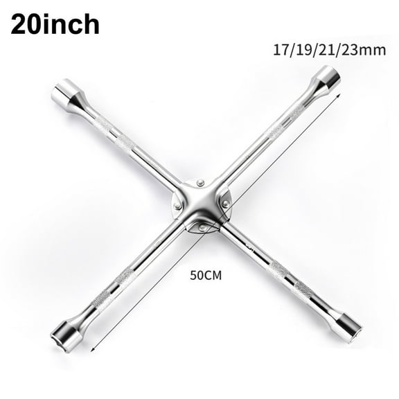 BTOER 18/20inch Four Way Lug Cross Wrench Car Wheel Lug Nut Heavy Duty Socket Spanner