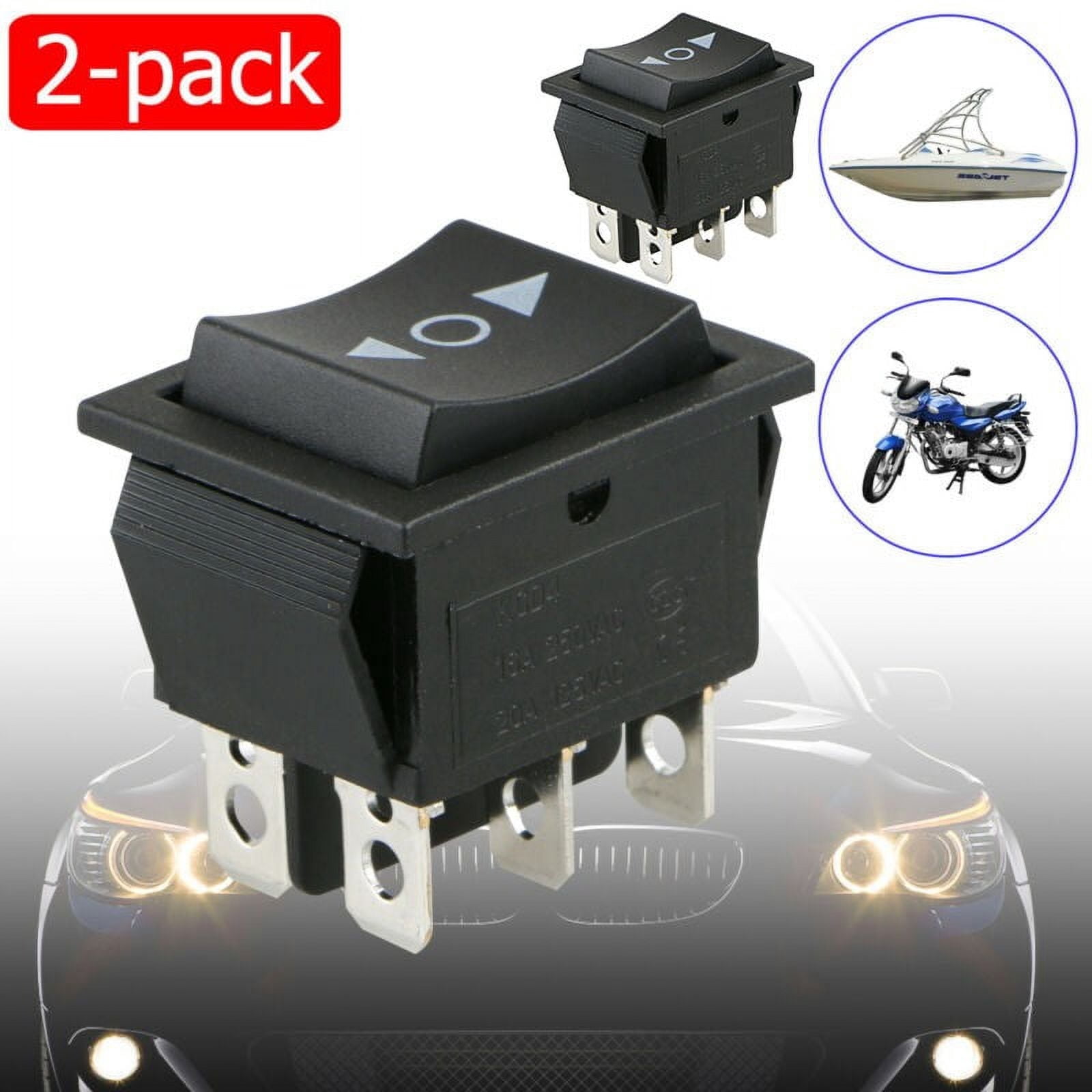 BTOER 2-pack 6 PIN DPDT Double Pole Double Throw 20 Amp Momentary ...