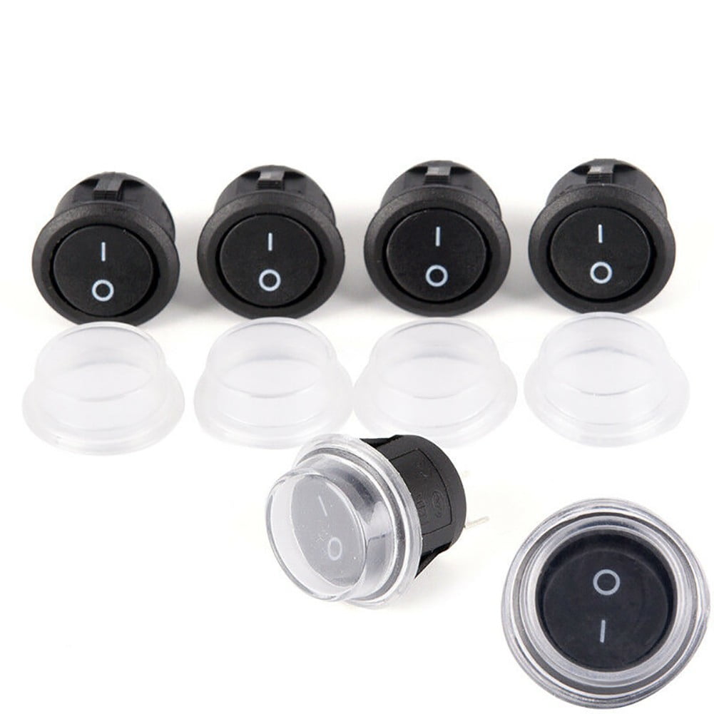 BTOER 5pcs Set Car 12V Round Rocker Boat Toggle SPST ON OFF Switch btoer-5pcs-set-car-12v-round-rocker-boat-toggle-spst-on-off-switch
