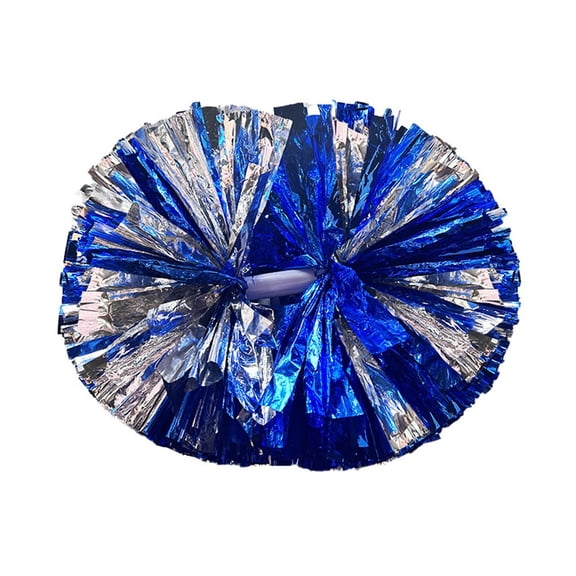 BTOER 6 PCS Cheerleading Balls for Hand Dance Cheer Costumefor Party Dance Sports, silve$blue handle
