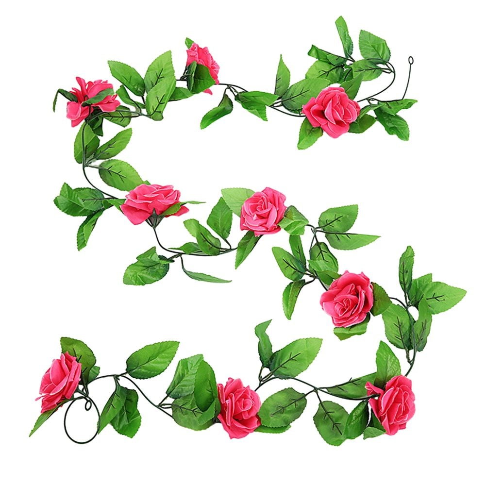 BTOER Artificial Rose Vine Fake Flower Garland for Wedding Party
