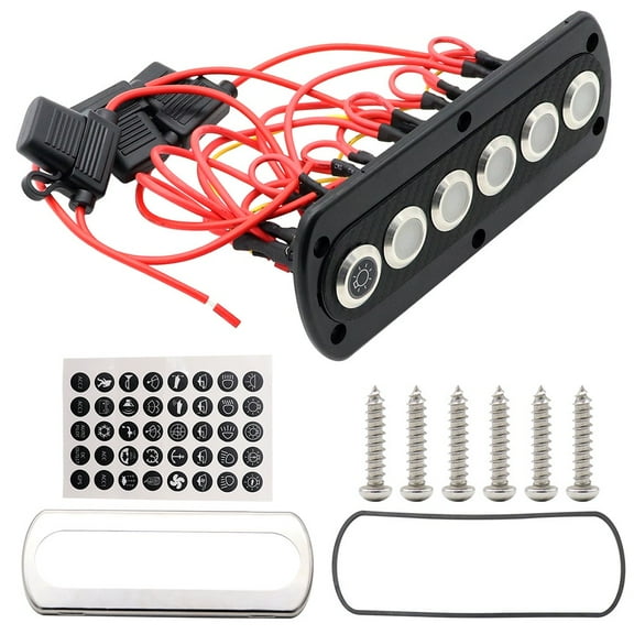 BTOER Blue Push Button Switch 12v for Smart Board 6 Gang Switch Panel for RV Boat Truck