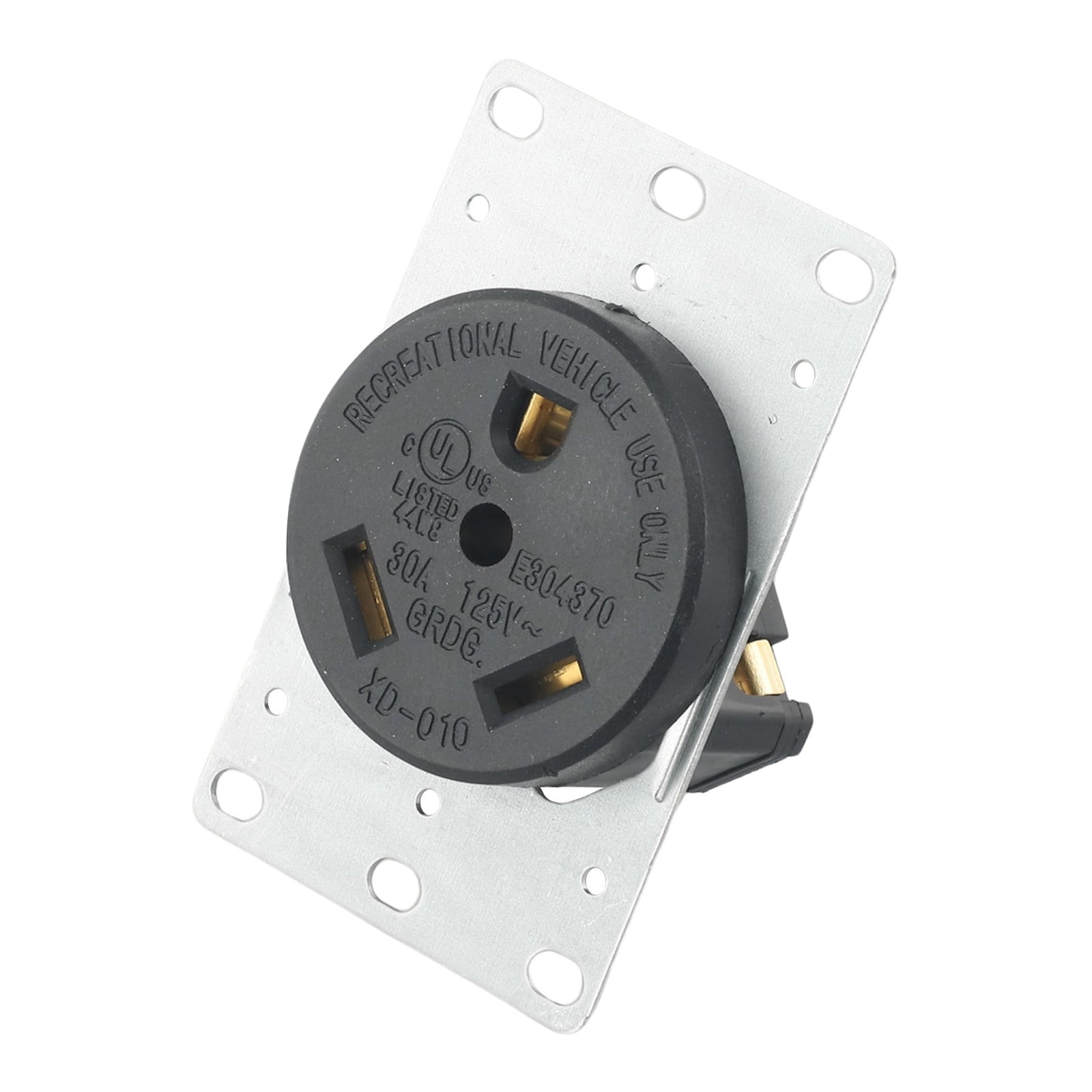 BTOER Flush Mounting Receptacle for NEMA 5-30R, 30A 125V Three-Hole RV Straight