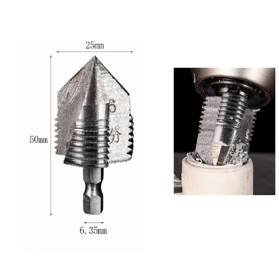 BTOER PPR Lifting Drill Bit Hexagon Shank Water Pipe Internal Thread Expander 20/25mm