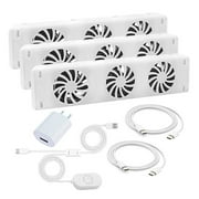 BTOER Smart 3-Fan Magnetic Fireplace Cooling Fan: Enhance Home Comfort Efficiently!, MXRV-S03 (TRIO SET)