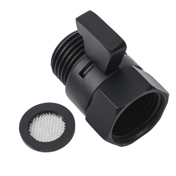 BTOER Solid Brass Shower Head Shut off Valve Flow Control Brass Handle Chrome or Black Black