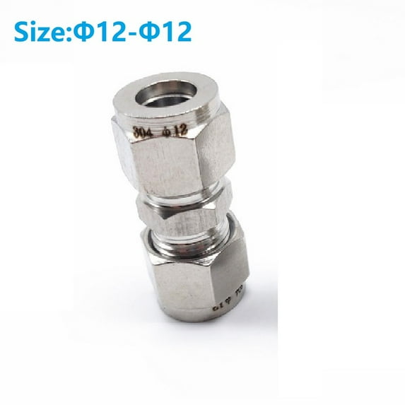 BTOER Stainless Steel Compression Tube Fitting Straight Connect Double ...