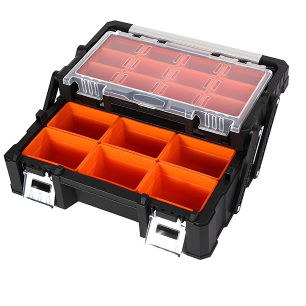 BTOER Storage Tool Box 2layer Large Organizer Parts Box Screws