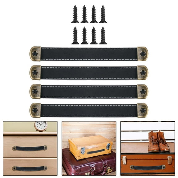 BTOER Stylish Pack of 4 Leather Handles for Easy Installation on Furniture!