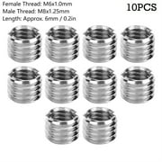 BTOER Thread Reducer Threaded Inserts Inner M6X10 Outer M8X125 Length 6MM Cost Effective and Efficient 10/30 pcs Pack, 10PCS