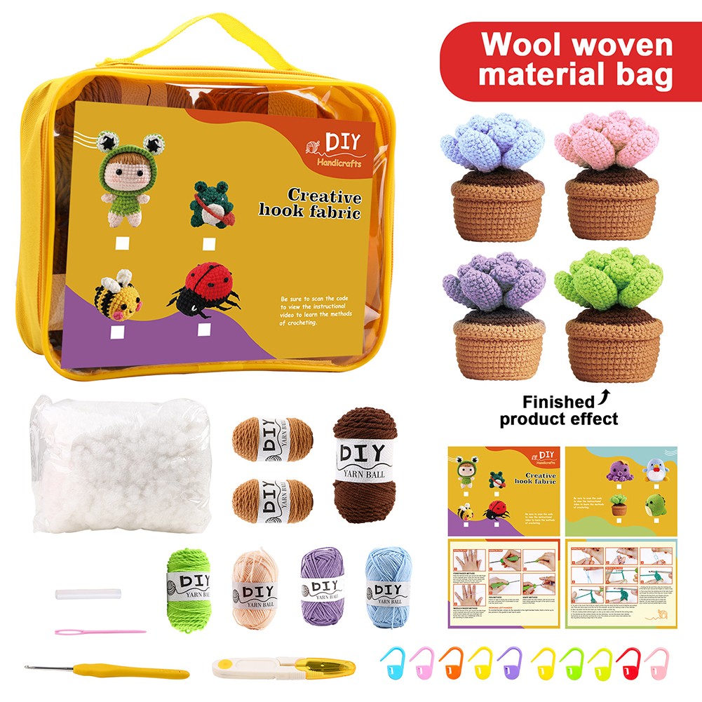 BTOER Woobles Crochet Kit for Beginners Knitting Kit with Animal DIY