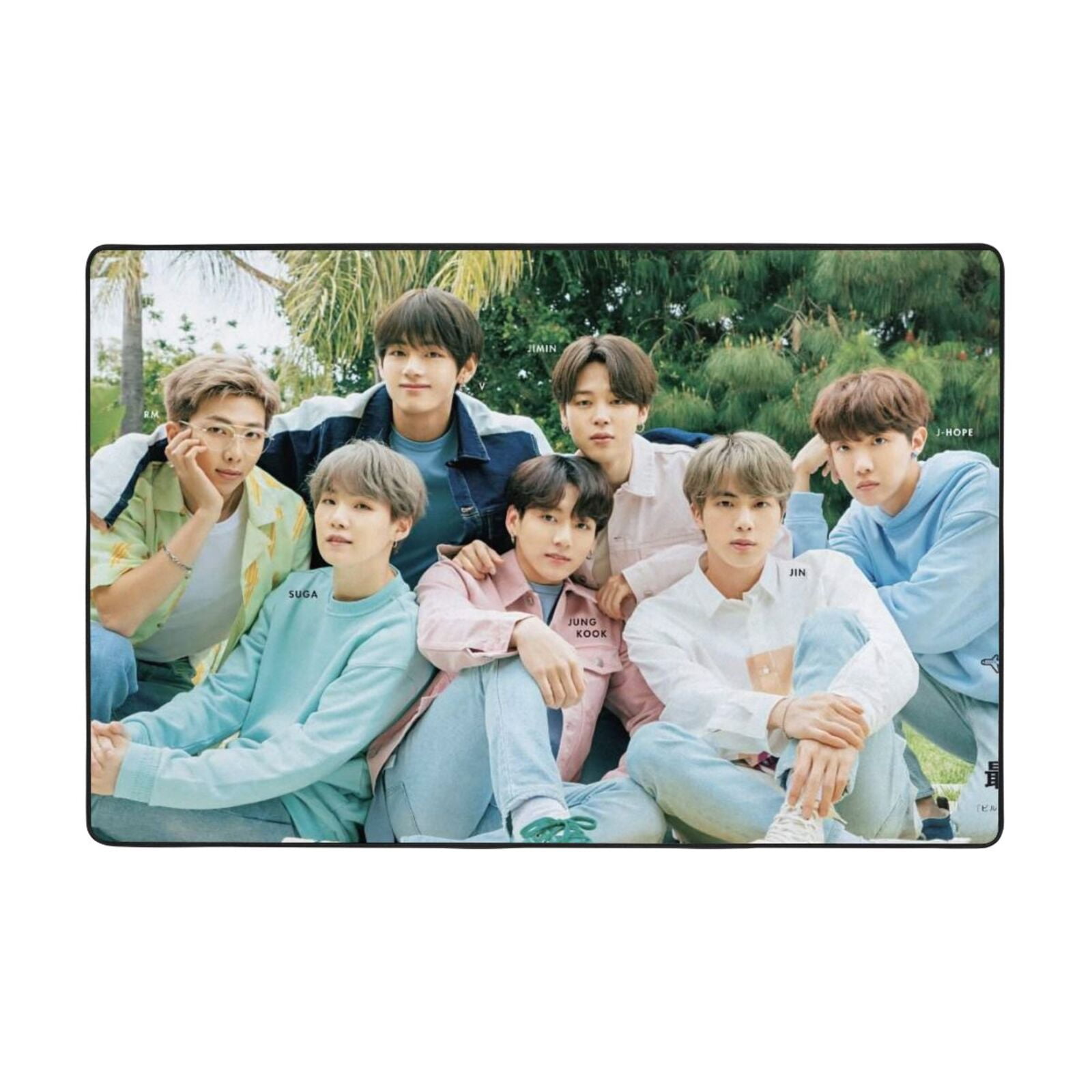 BTS Area Rug, Large Carpet, Washable Rug Mat, Flannel Non-slip Rugs for ...