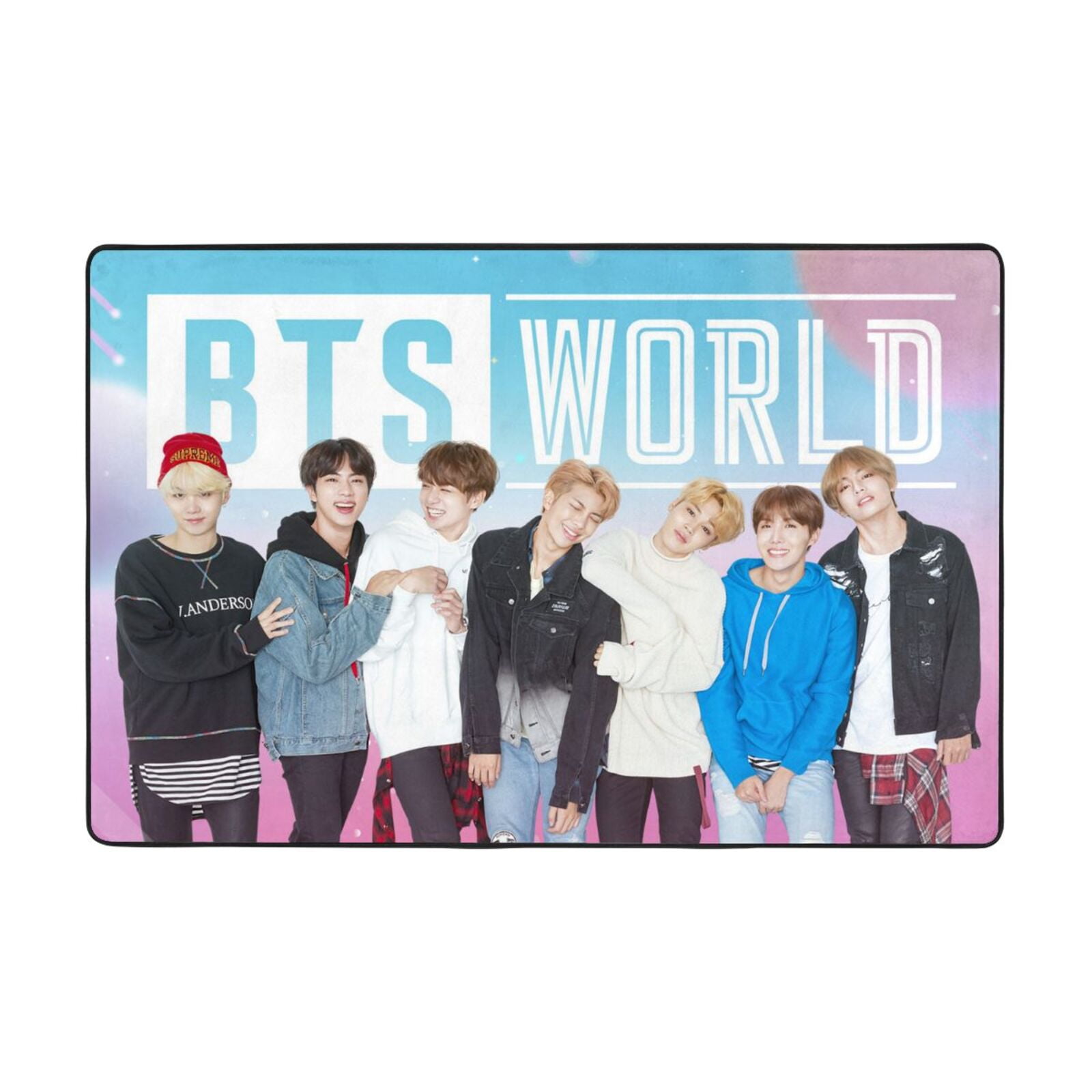 BTS Area Rug, Large Carpet, Washable Rug Mat, Flannel Non-slip Rugs for ...