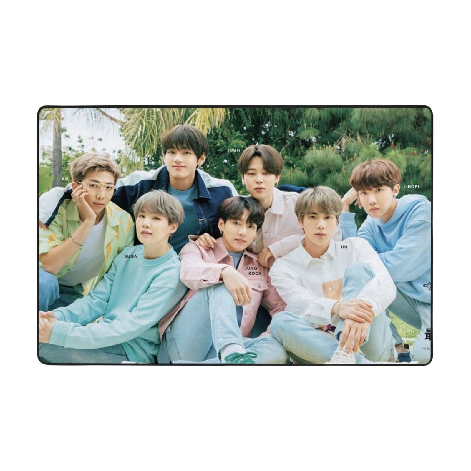 BTS Area Rug, Large Carpet, Washable Rug Mat, Flannel Non-slip Rugs for ...