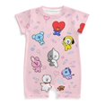 thumbnail image 2 of Infant Baby Girls Bubble Romper Plaid Short Puff Sleeve Bodysuit Smocked One Piece Clothes With Headband Set Summer Outfits 2 of 11
