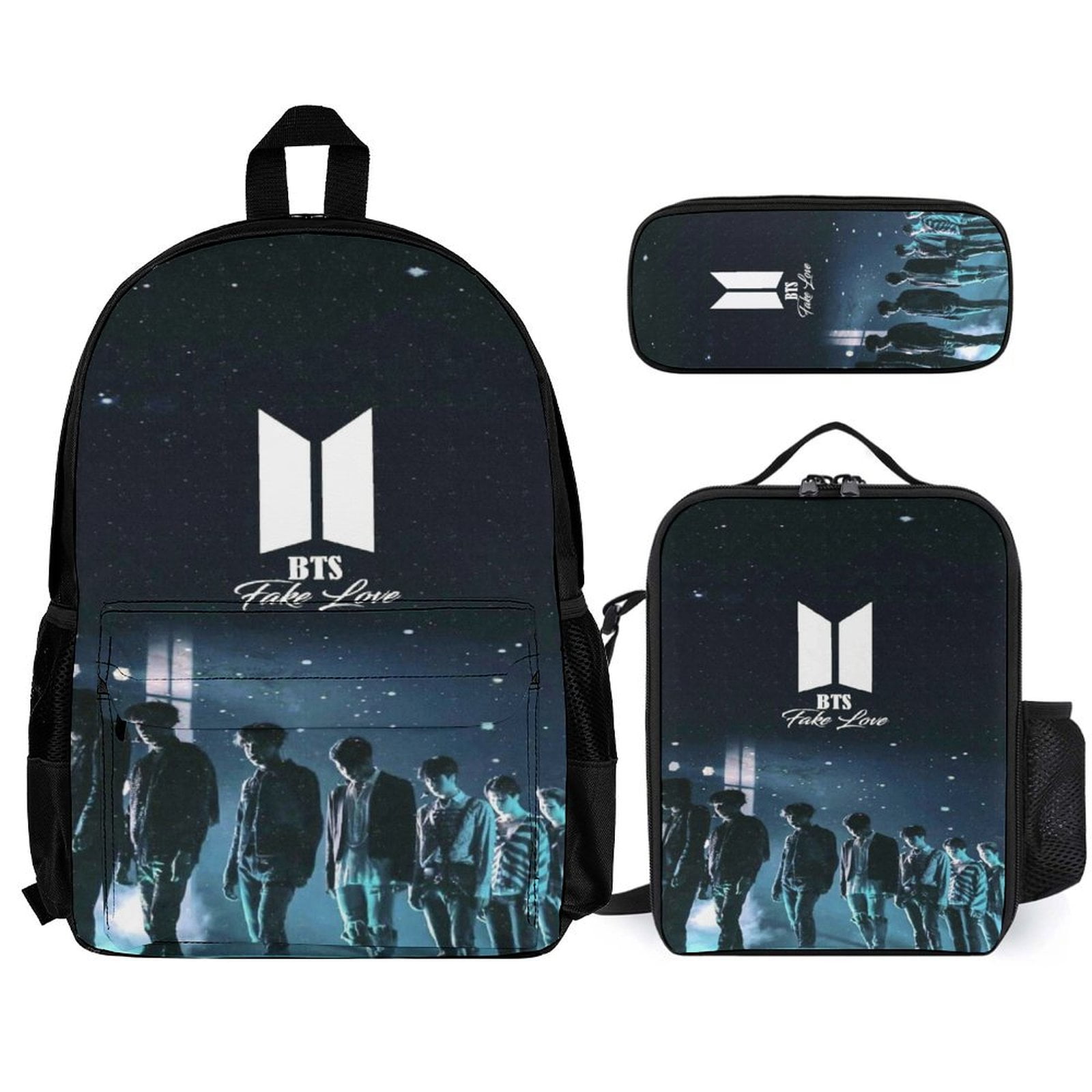 BTS Backpack Set 16.5In Backpacks with Pencil Case Lunch Bag Lunch Box ...