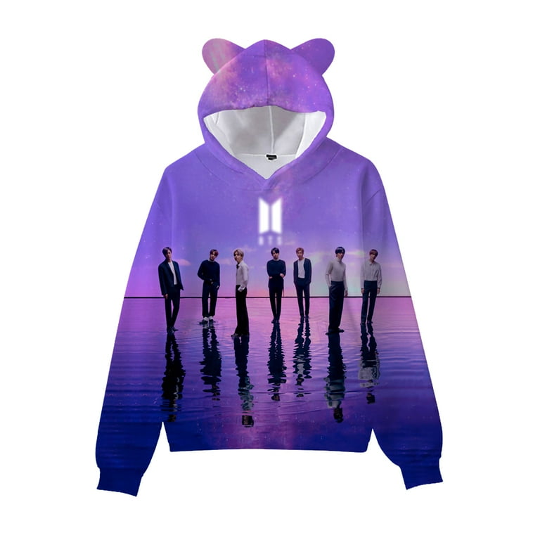 BTS Cat Ear Hoodie Merchandise Kpop Sweatshirt BTS Merch Stuff