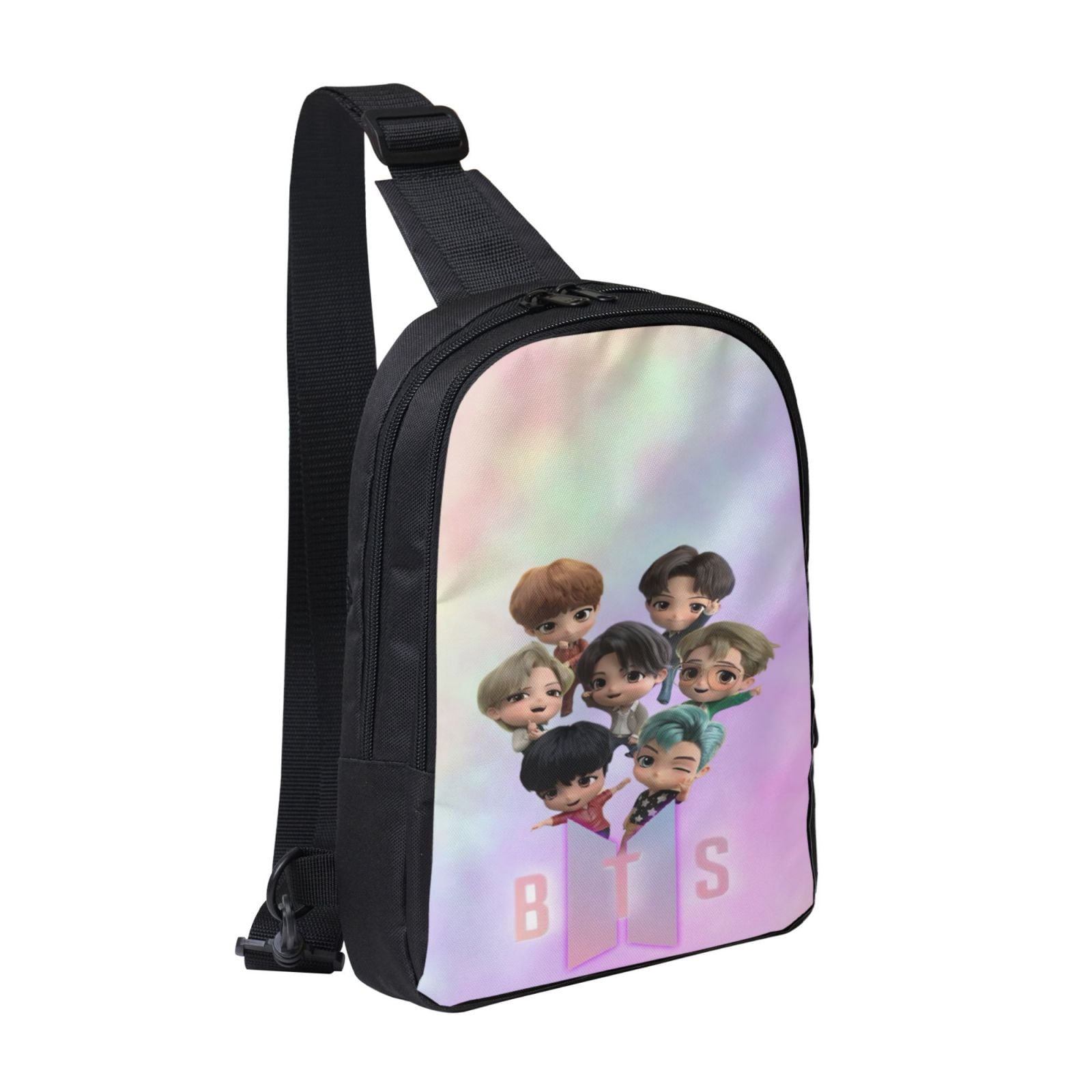 BTS Crossbody Chest Bag Compact Sling Backpack with Double Compartments ...