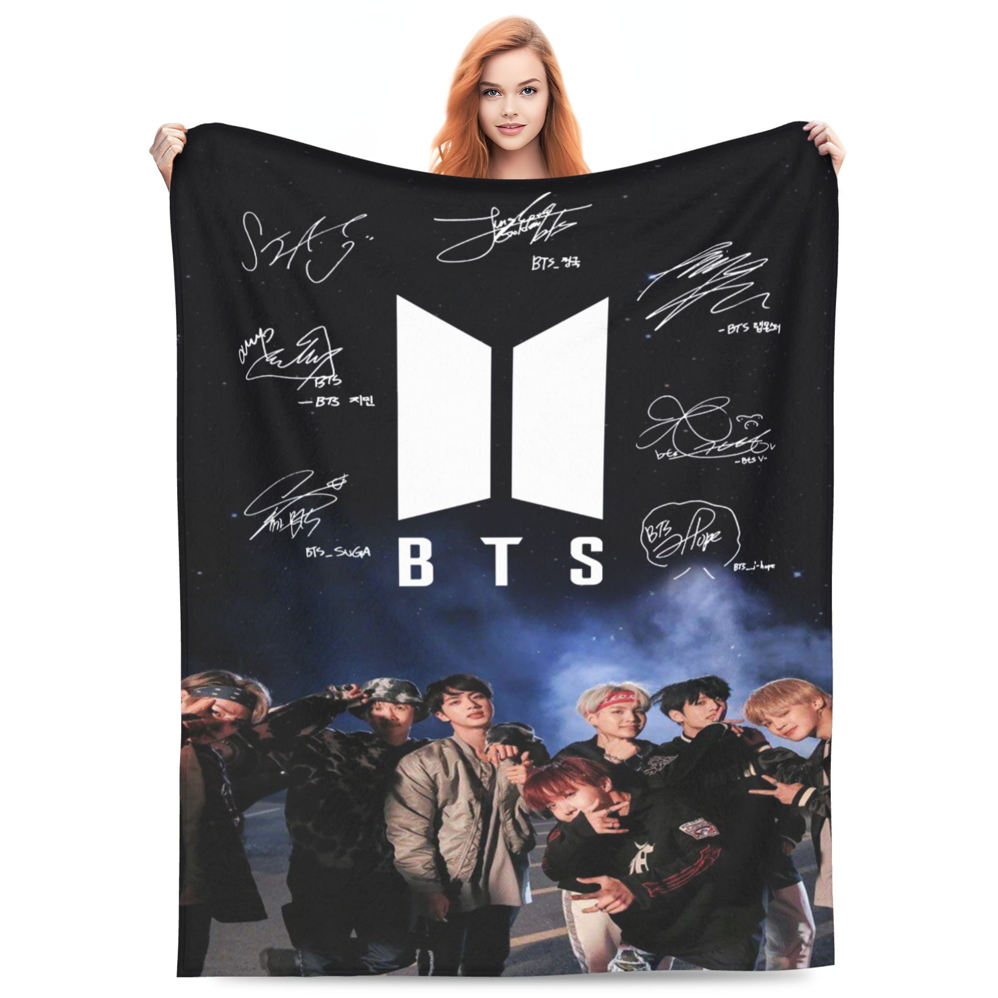 BTS Kpop Throw Blanket BTS Merch Fuzzy Soft Fleece Blanket 4 Different