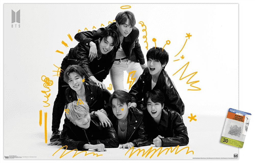 BTS グループ写真　Mサイズ BTS-MOS7-BW-Wall-Poster-with-