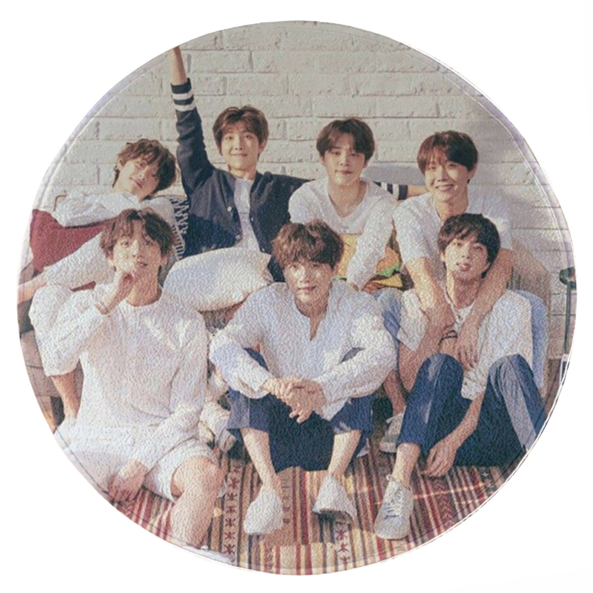 BTS Mat Office Chair Mat, Home Round Floor Mat, 39inch Diameter Low