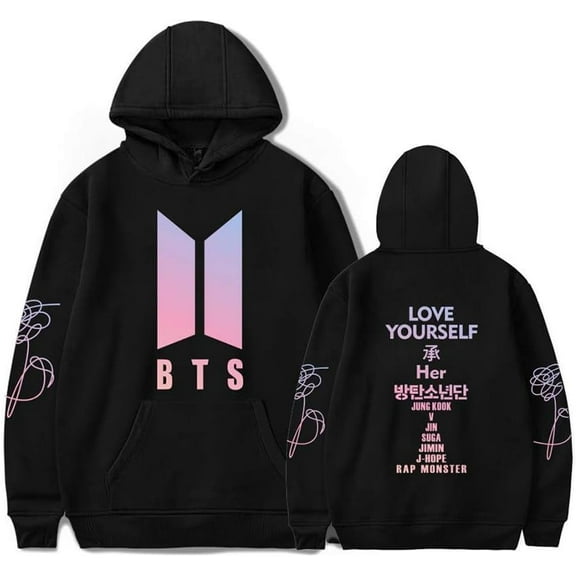 BTS Merch Unisex Cotton-Blend Casual Pullover Hoodie
