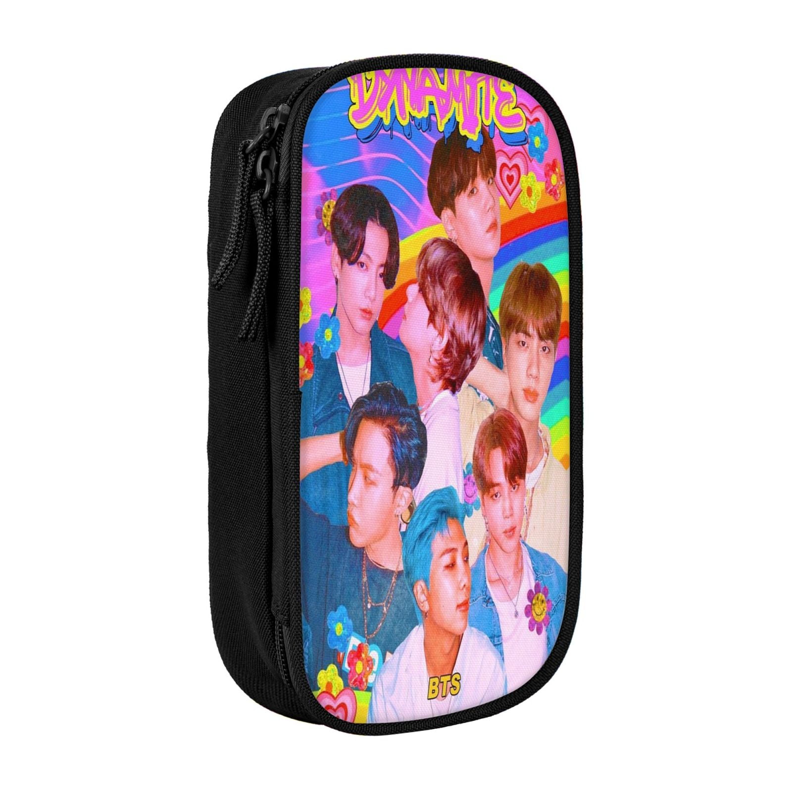 BTS Pencil Case Love Yourself Large Capacity Pen Case Double Zippers World Tour Jimin Suga V Jungkook RM Pen Bag Office Stationery Bag Cosmetic Bag With Compartments Walmart