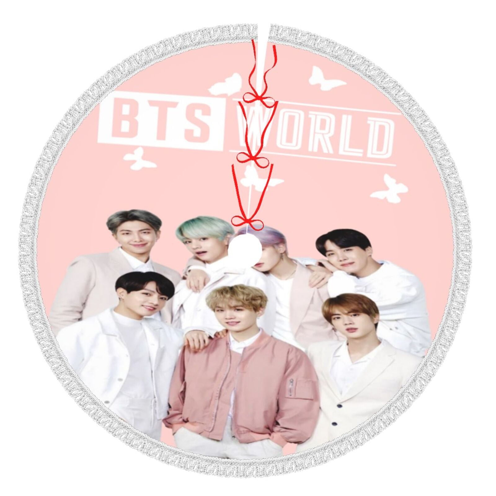 BTS Thickened Christmas Tree Skirt Mat Tree Dress Outdoor Interior