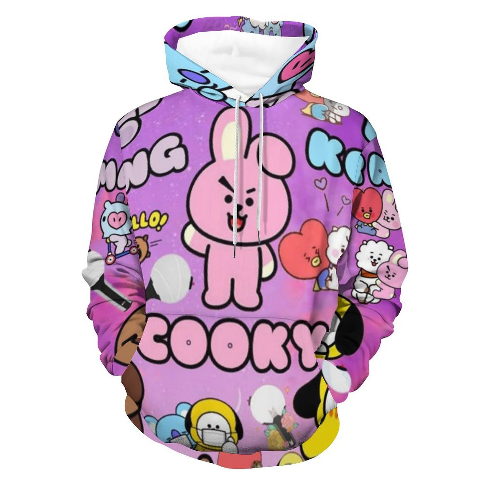 BTS Unisex Adult Sweatshirt Loose-Fit Printed Pullover Hoodie Casual ...