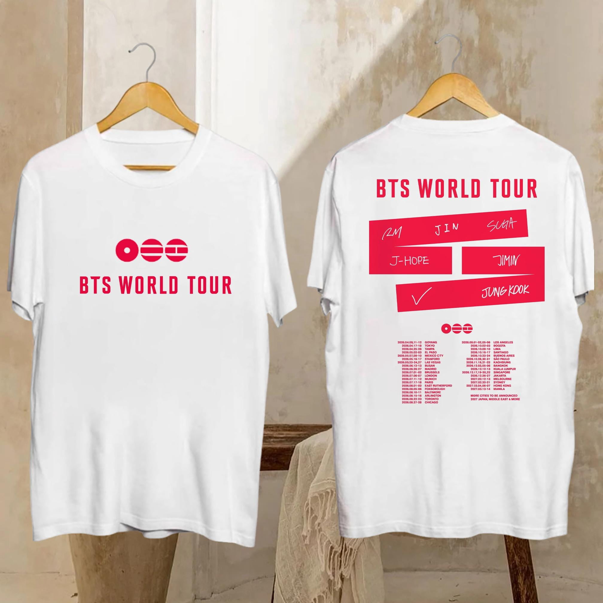 Fashion World Ladies T Shirts 2026.BTS World Tour 2026 T-Shirt, BTS Concert 2026 Shirt, Bangtan Comeback ...