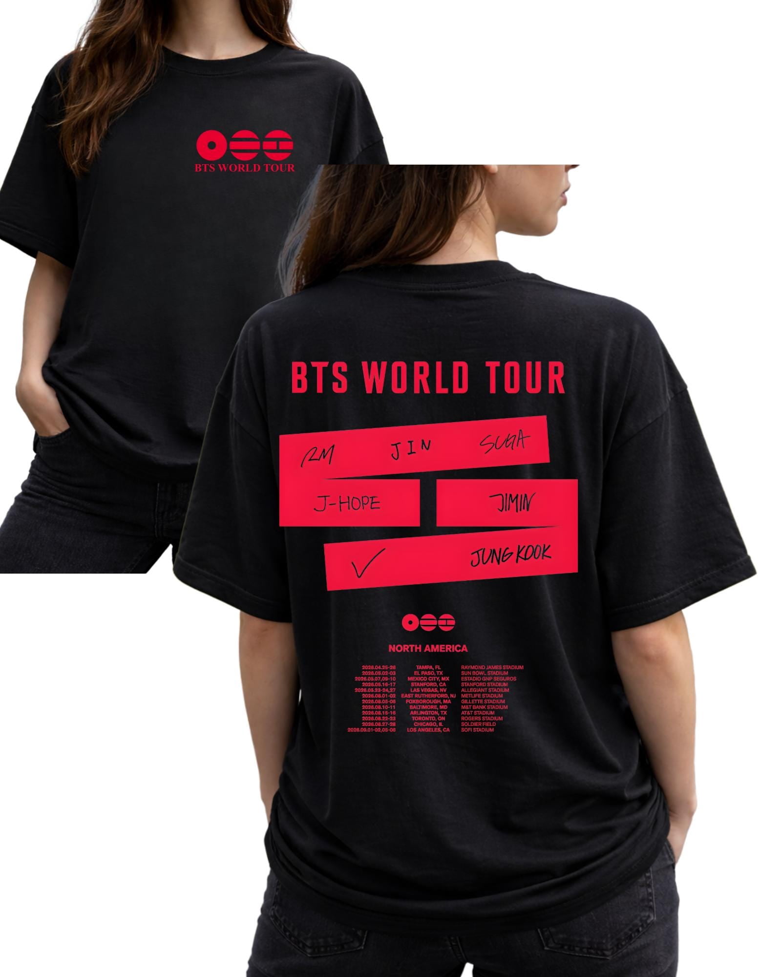 Fashion World Ladies T Shirts 2026.BTS World Tour T-Shirt, Bangtan Comeback 2026 Shirt, Army Concert ...