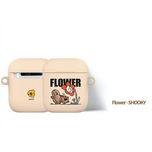 BTS X BT21 AirPods 1/2 Hard Case Flower Series SHOOKY