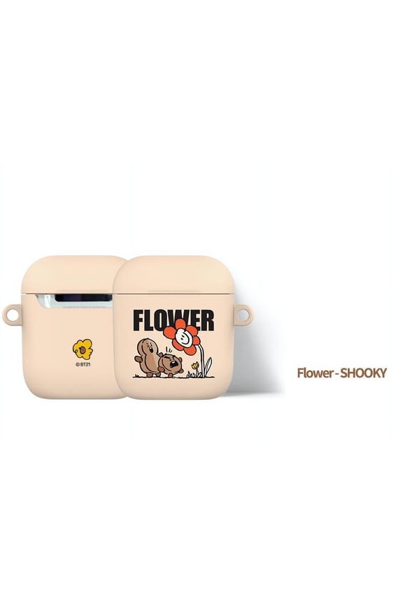 BTS X BT21 AirPods 1/2 Hard Case Flower Series SHOOKY