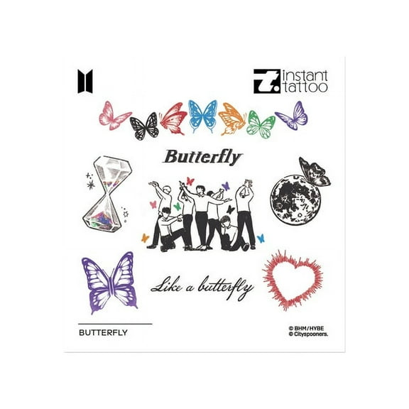 BTS (instant tattoo) Butterfly Tattoo (Official Merchandise)