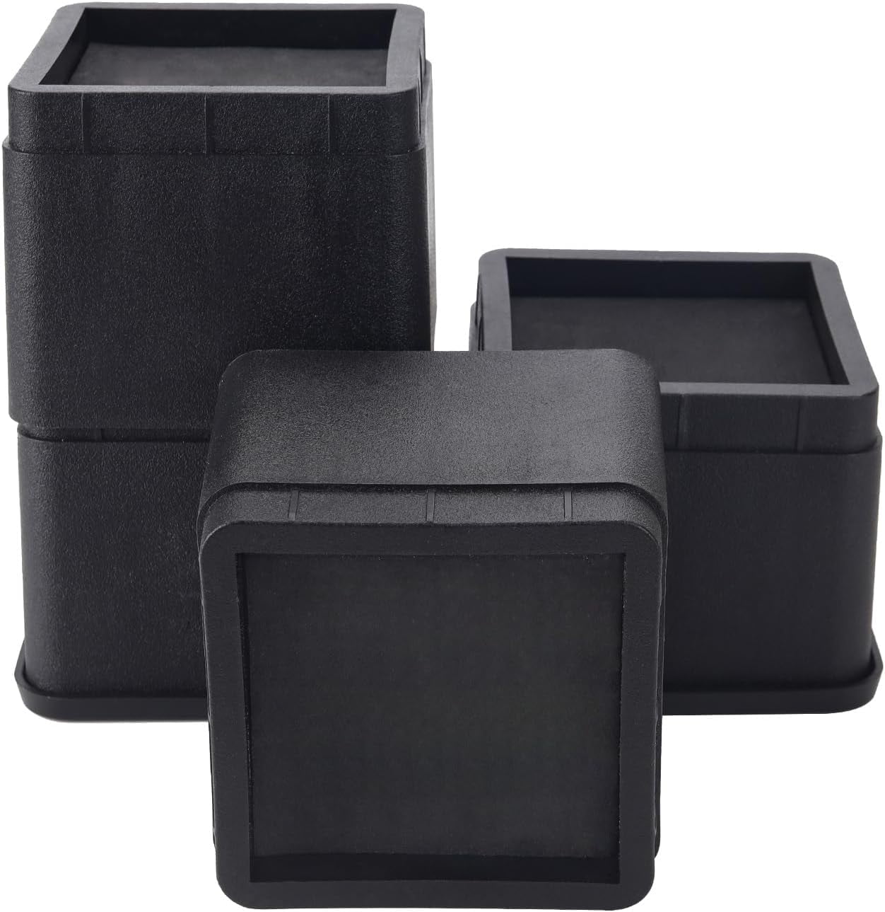 BTSD-home Bed Risers 3 or 6 inch Heavy Duty Stackable Furniture Risers for Sofa Table Couch Chair Bed Raisers Blocks 4 Pack Black
