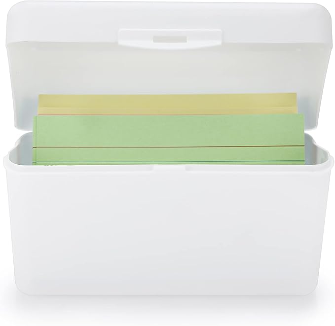 BTSKY 1 Pack 3 x 5 inch Index Card Box Index Card Holder Notecard Box Recipe Card Box Plastic