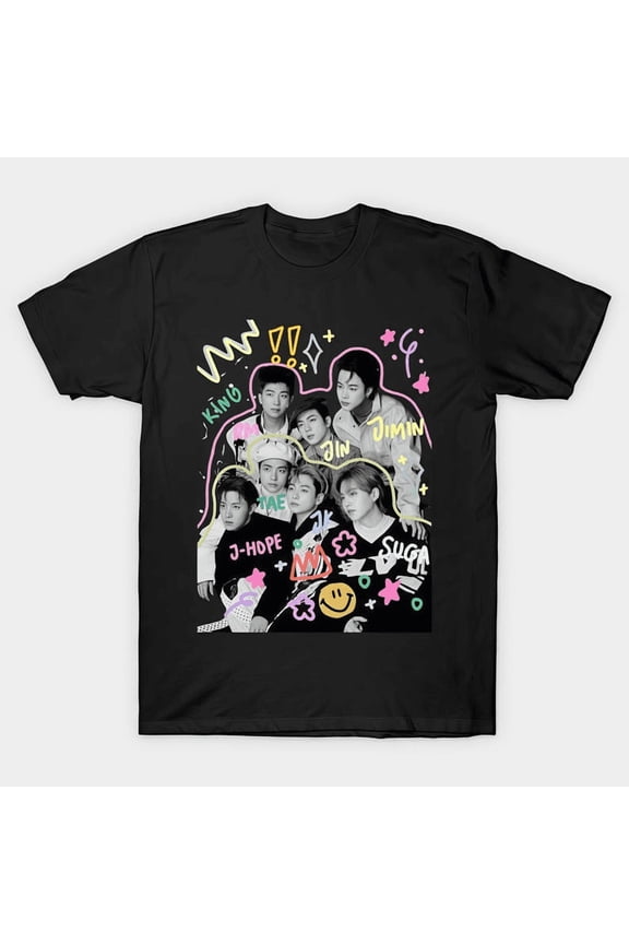 BTSS Group Graphic T-Shirt, Kpop Idol Fan Art Unisex Tee