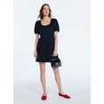 thumbnail image 1 of Scoop Women’s Button Front Mini Dress with Puff Sleeves, Sizes XS-XXL, 1 of 5