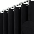 thumbnail image 1 of BTTN Stall Fabric Shower Curtain - 48x72 Inch Narrow Linen Textured Heavy Duty Shower Curtain Set with 8 Plastic Hooks, Hotel Spa Luxury Small Waterproof Neutral Bath Curtains for Bathroom - Black, 1 of 1