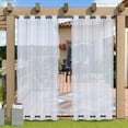 thumbnail image 1 of BTTO Outdoor Sheer Windproof & Waterproof Curtain for Patio Porch Yard Lawn Garden, Divider Window Screening Gauze Top & Bottom Fixed Eyelets, 1 Panel, 1 of 10