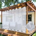 thumbnail image 1 of BTTO Patio Sheer Windproof & Waterproof Outdoor Curtain for Porch Yard Lawn Garden, Divider Window Screening Gauze Top & Bottom Fixed Eyelets, 1 Panel, 1 of 9