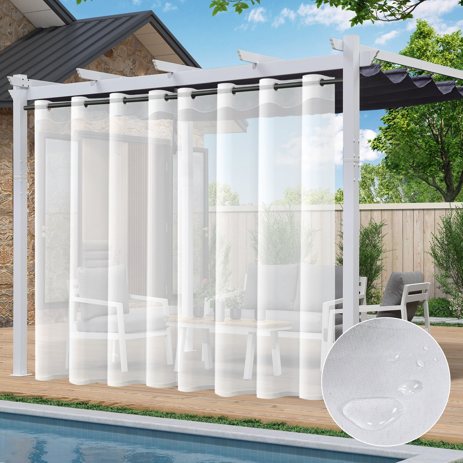 Outdoor Sheer Curtains For Pationull
