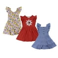 thumbnail image 1 of BTween 3 Piece Girls Summer Dress Set - Short Sleeve Casual Skater Dresses, Chamb, 14/16, 1 of 4