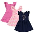 thumbnail image 1 of BTween 3 Piece Girls Summer Dress Set - Short Sleeve Casual Skater Dresses, Straw, 6, 1 of 5